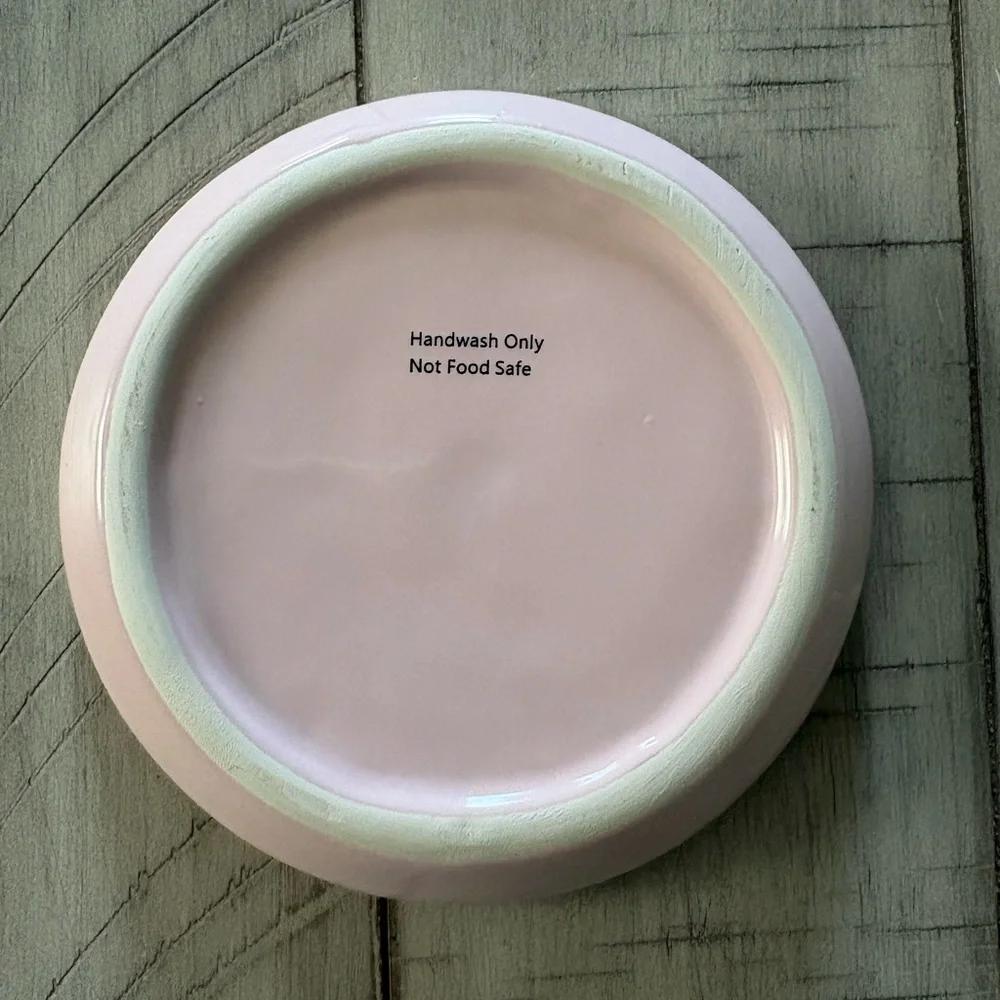 New Pink Ceramic Incense Stick Holder With New Pkg. Of Jasmine Incense Included